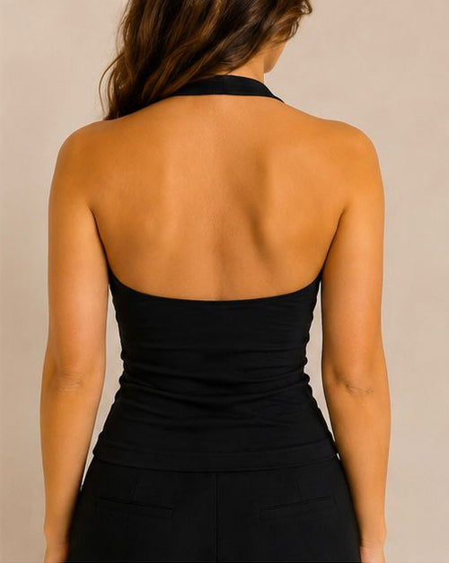 LeYa Siyah Ultra Premium Soft Askılı Bluz